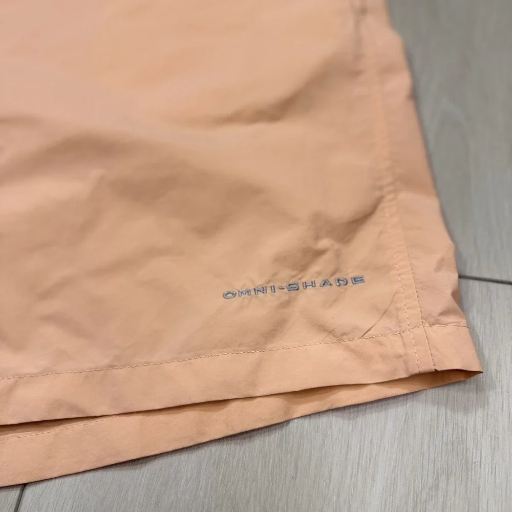 VTG Columbia PFG‎ Omni-Shade Peach Nylon Fishing Swim Shorts Men's 2X UPF FLAWS
